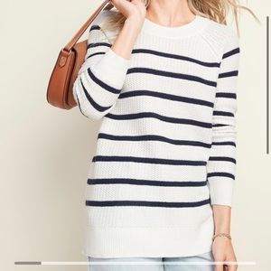 NWT White & Blue Striped Sweater